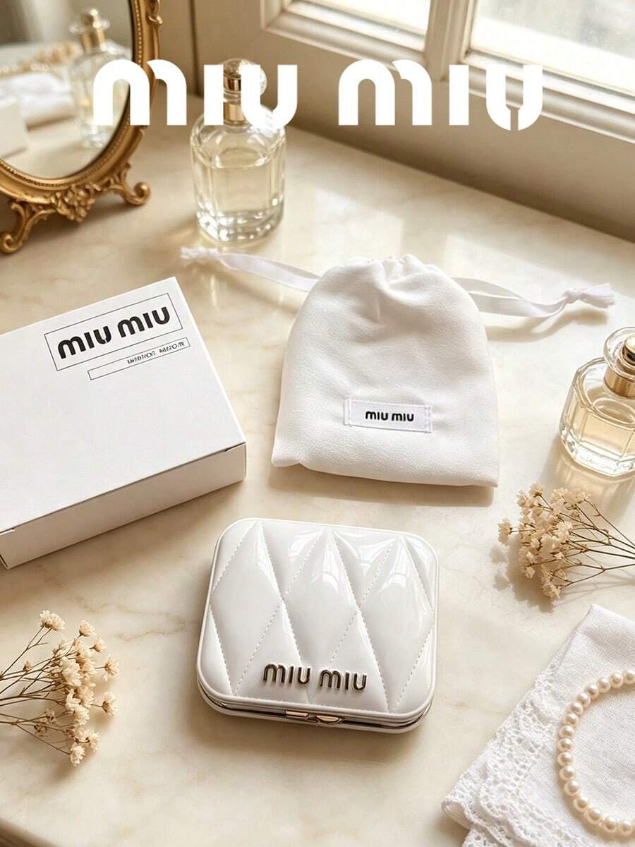 Miu Miu 迷你口袋化妝鏡 便攜手持化妝鏡 女性節日禮物 MIUMIU-GIFT-4 MIUMIU-GIFT-12 MIUMIU-GIFT-5 - 白色 - 查看 1