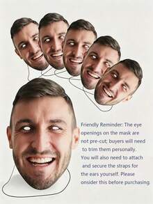 1/3/5/8/10/12/15/20/25/30pcs Personalized Photo Masks, Birthday Party Decor, Wedding Headpiece, Custom Face Cutout Party Decoration Accessories, Upload Photo, Wedding, Friends, Relatives, Party Favors, Popular Party Props, Eye Holes Need DIY Cutting - Multicolor - View 9
