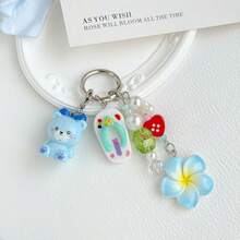 1PC Sweet Cute Cartoon Phone Chain Pendant, Fashion Versatile Daily Commute Design Cartoon Beaded Pendant - Multicolor - View 4