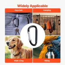 10 PCS Spring Snap Hook Carabiner Clip, Multi‑Use Karabiner Keyring Clips, Durable Spring‑Gate Snap Hooks For Camping, Hiking, Sports Gear, Backpack, Key Chain, Travel Bag And Household Daily Hanging & Organizing Work - Black - View 3