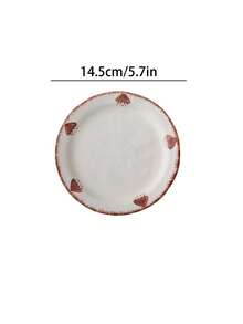 2pcs Hand-Painted Chestnut Ceramic Plates, Niche Design Handmade Matte Ceramic Single-Person Dining Tableware, Exquisite Home Breakfast Plate, Cake Snack Dish, Coffee Shop Afternoon Tea Cake Plate, Premium Gift Choice, Family Gathering Use - Multicolor - View 2