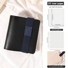 Mini PU Leather Dopamine Colorful Contrast Elastic Band Portable Small Card Card Album Pocket Photo Album Photo Book Fresh Cute Card Holder 3-Inch 1-Slot Loose Leaf Idol Card Business Card Storage Album Couple Photo Album Birthday Gift For Friends With Front And Back Covers - 25 Inner Pages - View 12