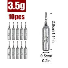 Fishing Weight 10PCS/Lot Sinker Mold 3.5g 5g 7g 10g 14g Tube Bullet Plumb Pendant Metal Jig Sast Sea Tackle Kit Tool - Long Lead - View 10