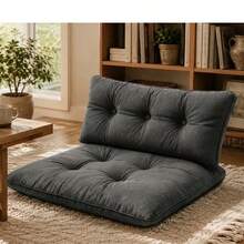 Premium Oversized Floor Pillow With Back Support - Indoor & Outdoor Versatile Seating - Soft Touch - Dark Grey - View 8