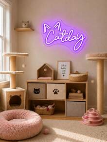 1PC Custom Cat Neon Sign, Personalized Name LED Neon Light, Cute Cat Ear Wall Decor, Pet Lover Gift, Custom Neon Room Decoration, Aesthetic Bedroom Light, Personalized Pet Sign, Home Office Gaming Room Decor, Unique LED Wall Lamp - Multicolor 3 - View 4