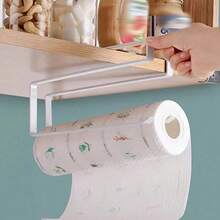 Metal Kitchen Paper Towel Holder, Wall-Mounted Iron Paper Towel Rack, Multi-Function Wall-Mounted Storage Rack, No Drilling Required, Suitable For Plastic Wrap, Kitchen Paper Towels, Tea Towels And Aluminum Foil Dispenser, Convenient And Space-Saving - Multicolor - View 8