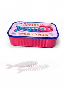 Novel Sardine Can Jewelry Box - Unique Fish-Shaped Tin Travel Jewelry Box, Cute Yellow & Blue Color Home Storage Box With Lid, Includes Fish Bone Shaped Jewelry Stand, Can Store Bracelets, Necklaces, Rings, Earrings, Multiple Colors Available, Perfect Gift For Women And Girls - Multicolor - View 15