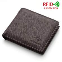 1 buah Dompet Pendek Pria, Kulit Sapi Asli Berkualitas Tinggi, Dompet Fashion Kasual Bisnis Kapasitas Besar, Pemblokir RFID, Multifungsi, Tempat Kartu Tipis, Dengan 1 Kantong Resleting Dalam, 2 Kompartemen Uang Kertas, 6 Slot Kartu, Dompet Kulit Asli Portabel untuk Penggunaan Sehari-hari, Ide Hadiah - MultiWarna - View 14