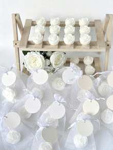 3/9/15/21pcs Rose Scented Candle Gift Set, Includes Organza Bags And Thank You Cards, Romantic Rose Shaped Scented Candles, Suitable For Weddings, Parties, Proposals, Home Decor - Multicolor - View 5