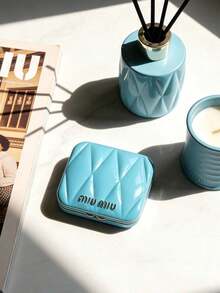 Miu Miu Mini Pocket Makeup Mirror, Portable Handheld Makeup Mirror, Women's Holiday Gift MIUMIU-GIFT-4 MIUMIU-GIFT-12 MIUMIU-GIFT-5 - Baby Blue - View 9