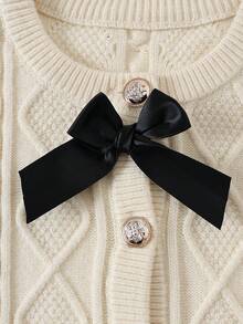 Autumn/Winter Girls' Fashion Casual Diamond Grid Sweater - Apricot - View 5