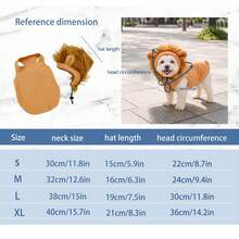 New Pet Headwear Dog Hat Cute Fashion Lion Design Adjustable Hooded Sweatshirt Soft Skin-Friendly - Khaki - View 2