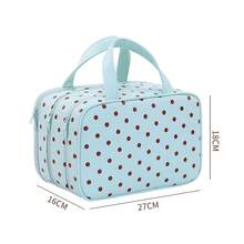 Large Capacity Polka Dot 3-Layer Makeup Bag, Travel Portable Partitioned Storage Toiletry Bag, Back To School Organizer, Holiday Gift For Friends - Multicolor - View 10