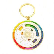 1pc Rotating Color Wheel Keychain, Artist Color Theory Guide, Metal Key Ring, Painter Designer Art Student Gift, Bag Charm - Multicolor - View 10