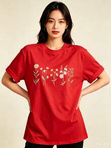 Women Senior T-Shirts & Tops - Red - View 2