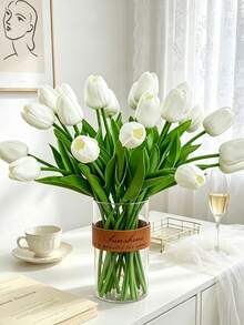 3/10/150pcs Realistic Touch Tulip Decorative Flowers, Home Decor Flowers, Wedding Bouquet, Suitable For Bouquets, Corsages, Wristlets, Wedding Arches, Party Decor, Gift Decor, Restaurant Tabletop Decor - White - View 6