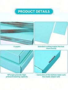 8pcs Blue Bulk Shipping Boxes, Lockable Mailer Boxes, Suitable For Small Businesses, Medium Cardboard Gift Boxes, Used For Packaging And Mailing Gifts - Christmas Stocking Fillers - Small Gift Packaging, Christmas Decor, Halloween, Christmas - Multiple Styles-blue - View 10