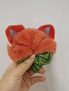 1pc/2pcs Plush Cartoon Fox/Rabbit Hair Scrunchies, Cute Plush Ponytail Hair Ties - Multicolor - View 12