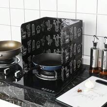 3pcs Portable Frying Pan Oil Splash Guard, Foldable Aluminum Gas Stove Oil Baffle, Kitchen Accessories - A - View 1