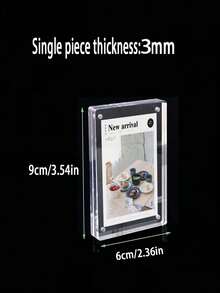 1pc/2pcs Transparent Thick Acrylic Photo Frame, Modern Desktop Photo Frame, Suitable For Home And Office Decoration. Suitable For Photos, Flowers And Landscape Paintings Acrylic Table Card Transparent Price Sign Acrylic Photo Frame Desktop Painting Decoration Frame. - Transparent - View 12