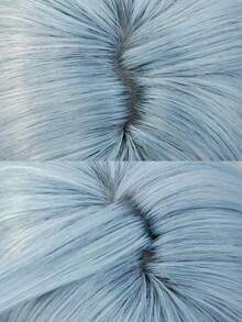 alicegarden 16-Inch Long Synthetic Wig Featuring A Natural Straight Style A Stunning Dusty Blue. Designed With Bangs , This False Hairpiece Is Perfect For Ms Daily Party Cosplay Use, Offering A Natural And Natural Durable Wig Gift For Ladies., Halloween - Dusty Blue - View 6