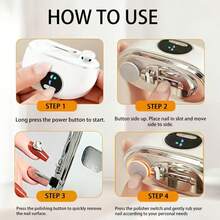 2-In-1 Electric Nail Clipper And Polisher, 3-Speed Adjustable Speed With LED Lights, Anti Pinch Design And Dust Collector - USB Charging, Long-Lasting Battery, Professional Nail Tool, Suitable For All Ages, Ideal For Daily And Holiday Gifts - 多色 - 查看 10