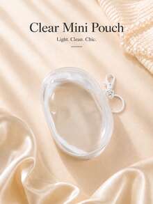 1/2pcs Portable Mini Transparent Zipper Storage Bag With Keychain, Clear Cable Organizer Pouch For Charger, Earbuds, Cables, Keys, Coins And Small Electronic Accessories, Travel Essential - Multicolor - View 12
