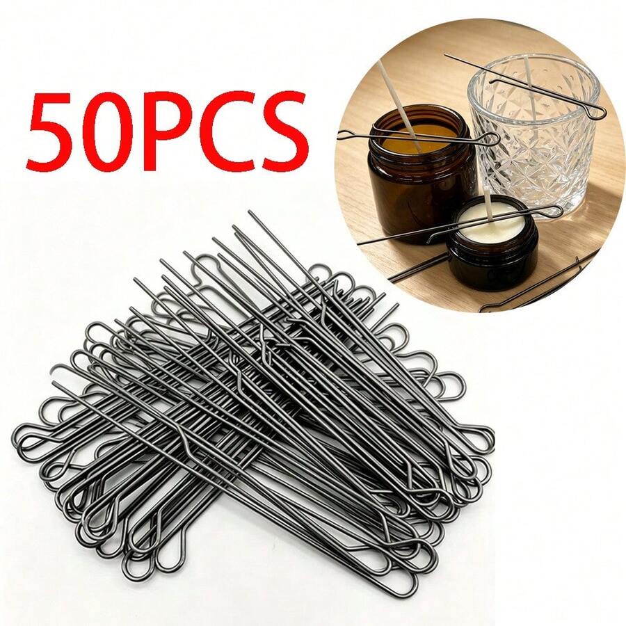 50PCS Scented Candle Wick Fixing Tool Candle Holder Clip Suitable For Stabilizing Wick Position Soy Wax Jelly Wax Handmade Accessories Scented DIY Enthusiasts Handmade Bloggers - 50 PCS - View 1