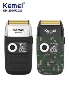 Kemei KM-2026/2027 Men's Electric Shaver USB Rechargeable Reciprocating Shaving Machine Wireless Electric Razor Beard Trimmer Suitable For Business Travel Gift For Men - Multicolor - View 2
