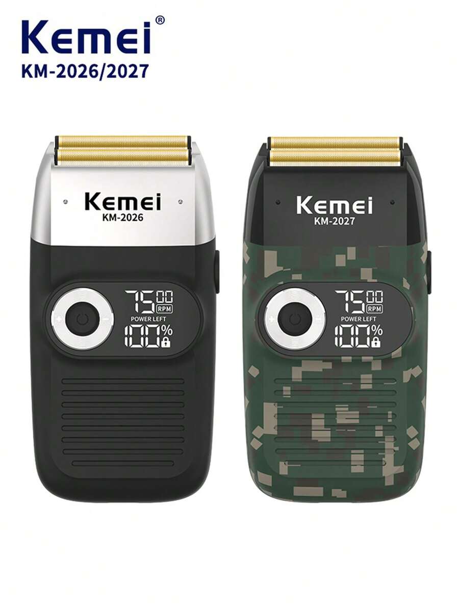 Kemei KM-2026/2027 Men's Electric Shaver USB Rechargeable Reciprocating Shaving Machine Wireless Electric Razor Beard Trimmer Suitable For Business Travel Gift For Men