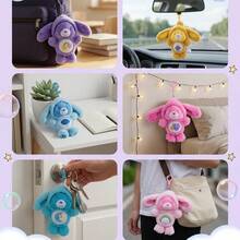 CARE BEARS CARE BEARS Cute Care Bear 17-20cm Floppy Ear Rabbit Hat Plush Keychain, Soft Fluffy Stuffed Doll, Backpack Key Ring Bag Charm, Daily Accessory Birthday Gift - Multicolor - View 3