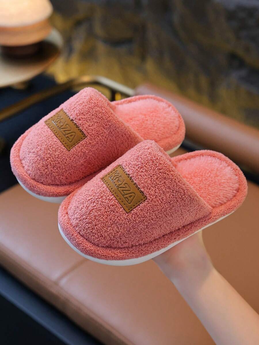 Children's Home Slippers Winter New Style Boys & Girls Simple Casual Daily Student Indoor House Shoes - Pink - View 1