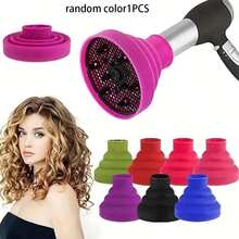 1pc Foldable Silicone Hair Dryer Diffuser, Portable Universal Heat-Resistant Silicone Telescopic Diffuser, Drying & Styling Foldable Multi-Use Hair Dryer Hood, Professional Salon Hair Styling Diffuser - A - View 2
