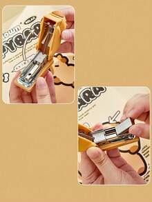 Set Stapler Mini Hewan Kartun, Pengikat Portabel, Termasuk 400 pcs Isi Staples 24/6, Alat Penjilid Kantor Perlengkapan Sekolah - Kapibara siap - View 6