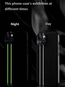 Fluorescent Strip Splicing Carbon Fiber PU Leather Business Phone Case 1pc, Compatible With IPhone 17promax 17pro 17 16promax 16pro 16 15promax 15pro 15 14promax 14pro 14 13promax 13pro 13 - Black - View 2