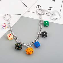 Y2K Style Bag Charms Heart‑Shaped Dice And Billiards Backpack Accessories Heart Star And Bow Chain Bag Charms Punk Backpack And Tote Bag Accessories - Multicolor - View 11