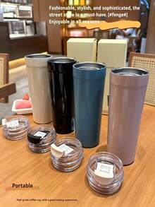 550ml Highly Attractive Antibacterial Stainless Steel Insulated Coffee Cup, Durable And Drop-Resistant, Suitable For Office Workers, Teachers, Drivers, Home Use, Etc. - Multicolor - View 1