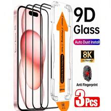 CASECOPS 3pcs High Definition Transparent Tempered Glass Screen Protector, Includes Installation Kit And Auto-Alignment Tool, Compatible With IPhone 17 Pro Max/17 Air/16 Pro Max/16 Pro/16 Plus/16E/16/15 Pro Max/15 Pro/14 Pro/13/12 Mini/11/Xs Max/XR, Full Coverage, Anti-Fingerprint, Anti-Drop - 3PCS - View 26