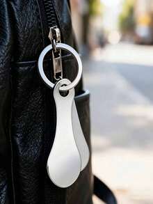 6pcs Stainless Steel Supermarket Shopping Cart Tokens Keychain, Anti-Loss Design, Simple Practical & Fun, Available In 3pcs/1pc Set, Suitable For Supermarket, Outdoor Activities, Car Keys - Multicolor - View 6