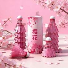 桜ピンクバドミントンシャトル練習用ナイロン製丈夫で耐久性高く風に強く飛行安定練習試合兼用 - サクラピンク-6個セット - チェックする 7