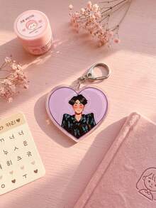 1Pc/6Pcs Heart-Stopper Heart-Shaped Acrylic Keychain, Can Be Hung On Backpack, Handbag, Car Keys; Suitable For Collection And Decoration, Perfect As Birthday Gift, Holiday Gift For Original Book Fans And Web Series Enthusiasts - Multicolor - View 8