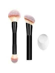ronshadow 2pcs Makeup Brushes With 3pcs Makeup Sponge Set, Gradient Soft Bristles Blush Powder Contour Brush, Beginner Face Makeup Tools - Multicolor - View 13