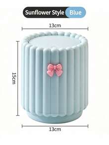 DIY New Desktop Trash Can, Large Opening, Press-Type Lid, Compact Sunflower Pattern Storage Bin, Trash Can, Mini Trash Can, Small Trash Can With Lid, Desktop Trash Can, Plastic Desktop Trash Can, Flip Lid Design, Prevents Odor Leakage, Suitable For Storing Fruit Peels And Paper Scraps On The Desk, Keeps The Desk Tidy, Suitable For Bathroom, Home Desktop Decoration - Multicolor - View 19