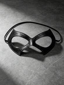 2pcs Half Face Cat Eye Mask, Women's Black PU Leather Cat Mask, Halloween Masquerade Eye Mask, Cosplay Prop, Suitable For Halloween Role Play Party - Black - View 6