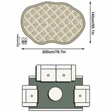 1件裝歐式現代奢華古典幾何花卉植物元素軟絨仿羊絨地毯，適用浴室、廚房、玄關、走廊、床邊、客廳、臥室等，四季通用機洗不對稱大尺寸地板墊，美學家居裝飾 - 彩色 - 查看 18