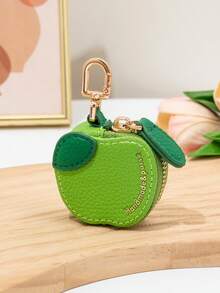 CHARM INFINITE Lovely Apple Fruit Keychain Mini Coin Purse, Lychee Grain Zipper Storage Bag, Sweet Backpack Charm Ornament For Girls Birthday Holiday Party Gift - Multicolor - View 13