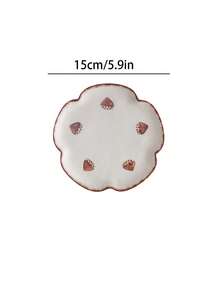 2pcs Hand-Painted Chestnut Ceramic Plates, Niche Design Handmade Matte Ceramic Single-Person Dining Tableware, Exquisite Home Breakfast Plate, Cake Snack Dish, Coffee Shop Afternoon Tea Cake Plate, Premium Gift Choice, Family Gathering Use - Multicolor - View 3