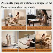 Adjustable Floor Tripod With Rotating Telescopic Arm And Phone Holder, Adjustable Height And Angle, Suitable For Smartphone Photography, Live Streaming, Video Recording, Cooking, Painting And Food Photography, Stable Structure - View 6