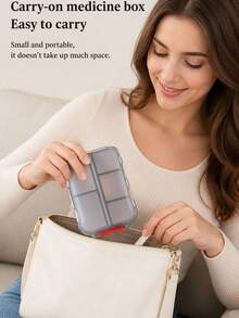 Portable Travel Pill Box, Dust-Proof & Moisture-Proof Reusable Medication Storage Box, Unisex, Suitable For Storing Vitamins - Multicolor - View 6