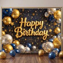 2D Flat Birthday Backdrop With "Happy Birthday" Text, Suitable For Indoor And Outdoor Themed Birthday Parties, Photography Studio Shoots, Event Boards, Family Gatherings, Office Area Decoration And Outdoor Yards - Multicolor - View 17